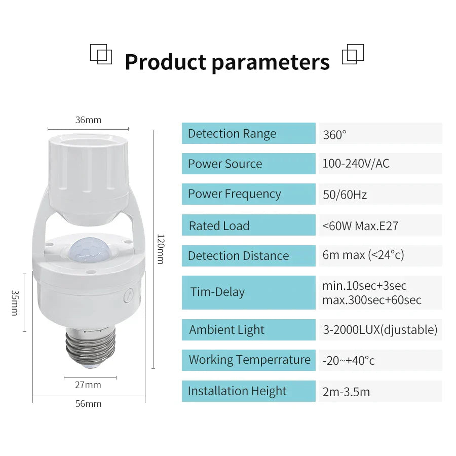 Avtoit | Motion-Activated Adjustable Smart Light Socket