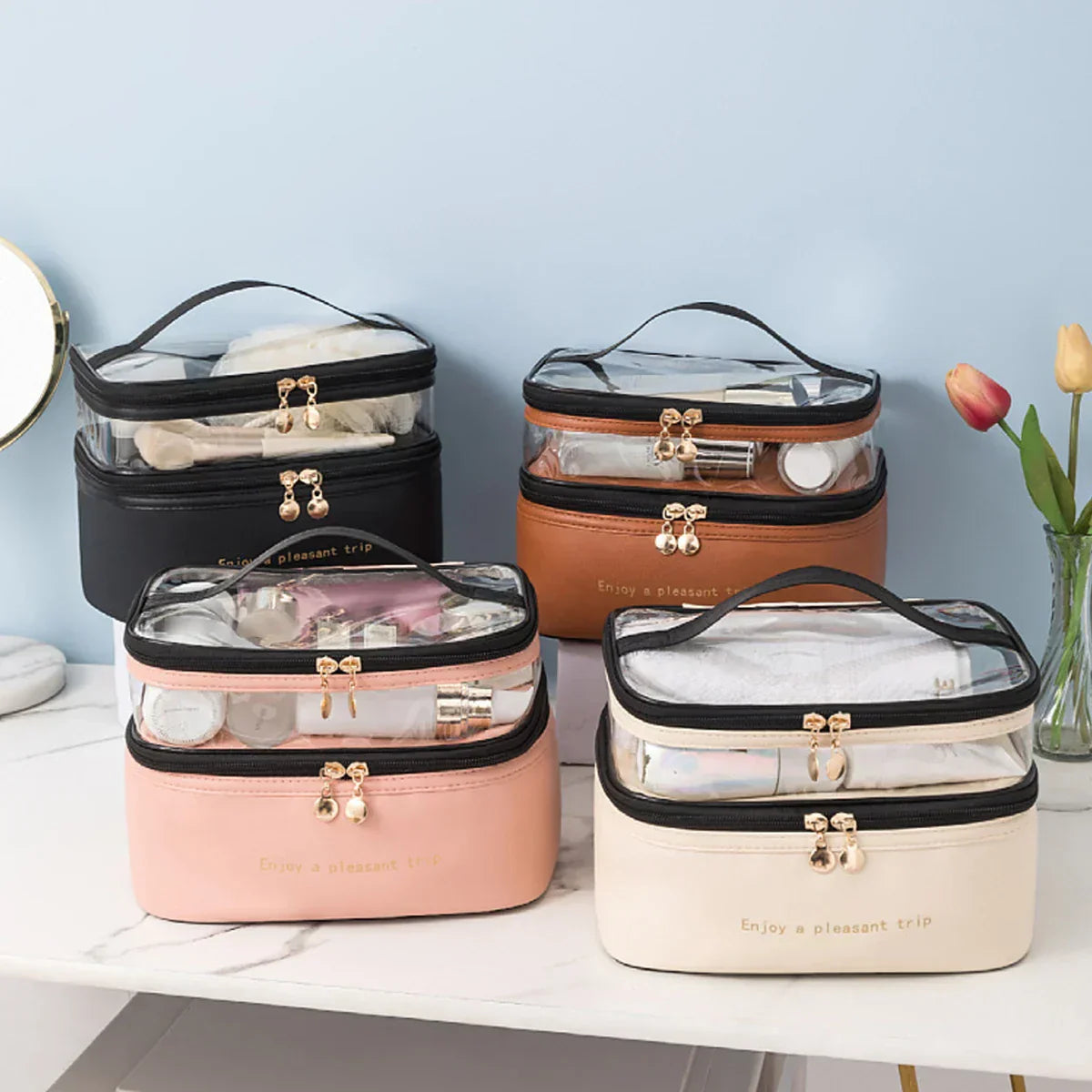 Avtoit | Cosmavera Cosmetic Bag | 2-in-1 Design | Transparent & Waterproof | For Travel & Everyday