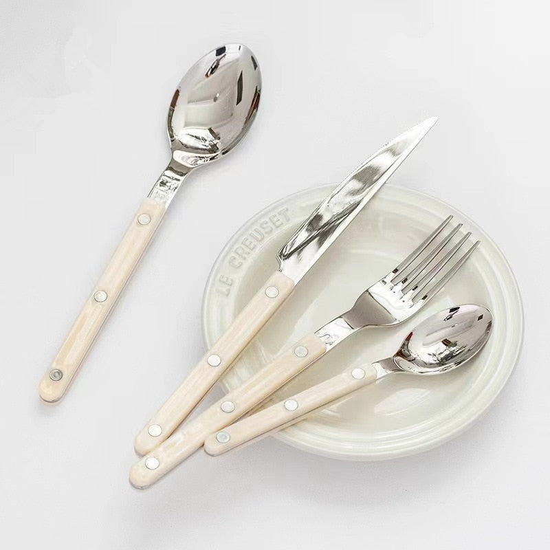 Avtoit | 24-Piece Cutlery Set – Engraved Stainless Steel Flatware for 6 People