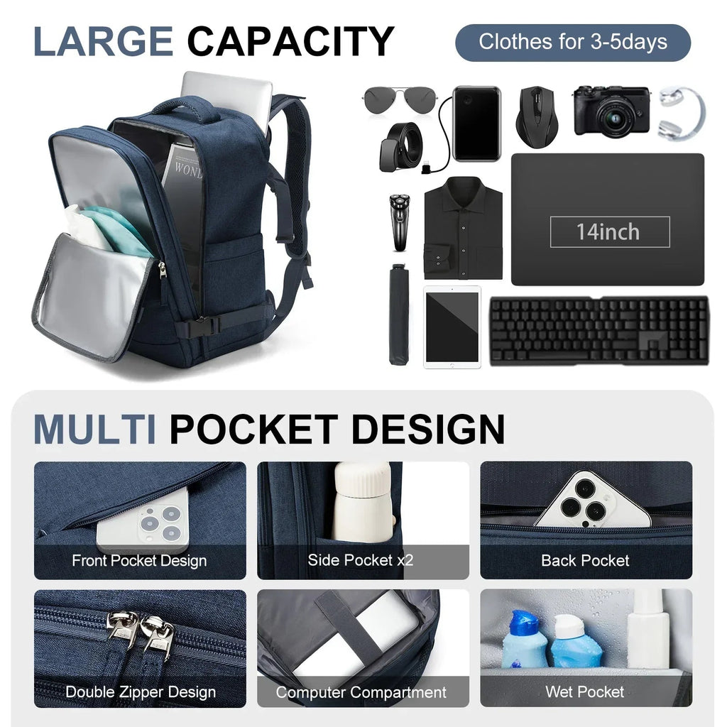 Avtoit | Trekvora Travel Backpack | Waterproof & Versatile | Laptop Compartment 15.6" | Wet-Dry Separation