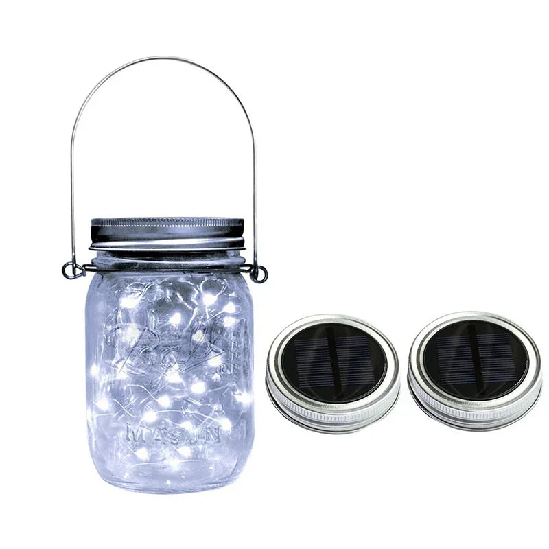 Avtoit | GlowJar Solar Deck Lights | Solar Powered | Warm White LED Fairy Lights | For Garden & Balcony