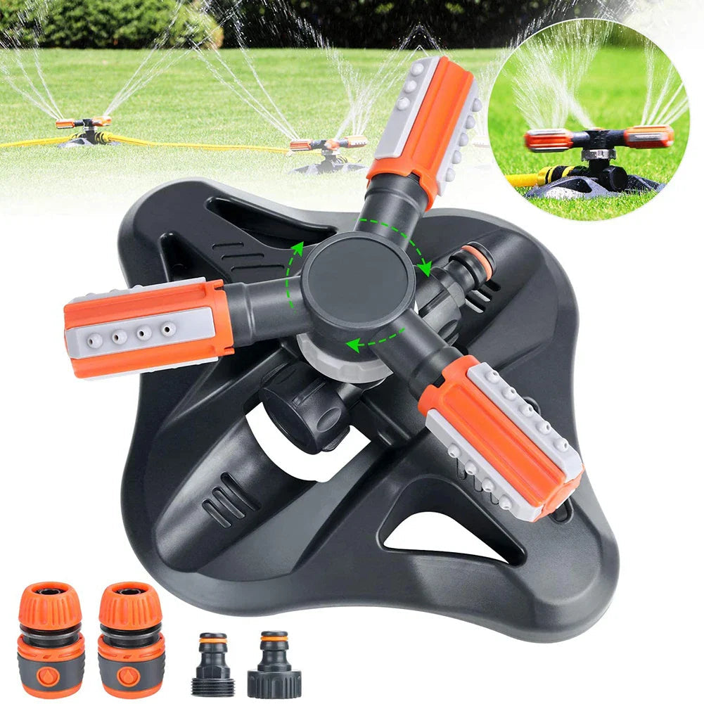 Avtoit | Rotatable Garden Sprinkler with 3 Nozzles – Efficient Watering Sprinkler for Lawns and Gardens