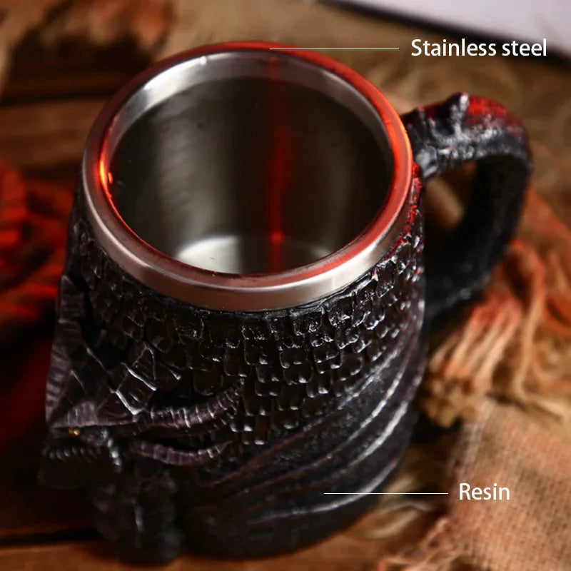 Avtoit | Medieval Dragon Resin Stainless Steel Mug as Coffee Mug or Tea Mug