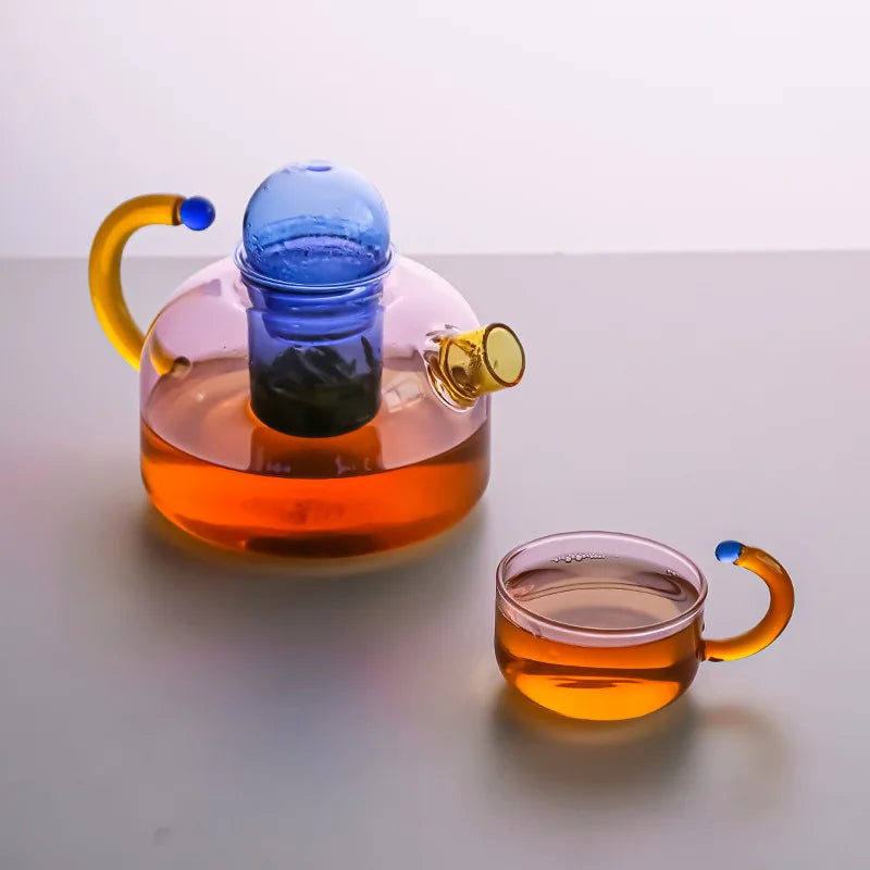 Avtoit | Contrasting Color Glass Tea Set