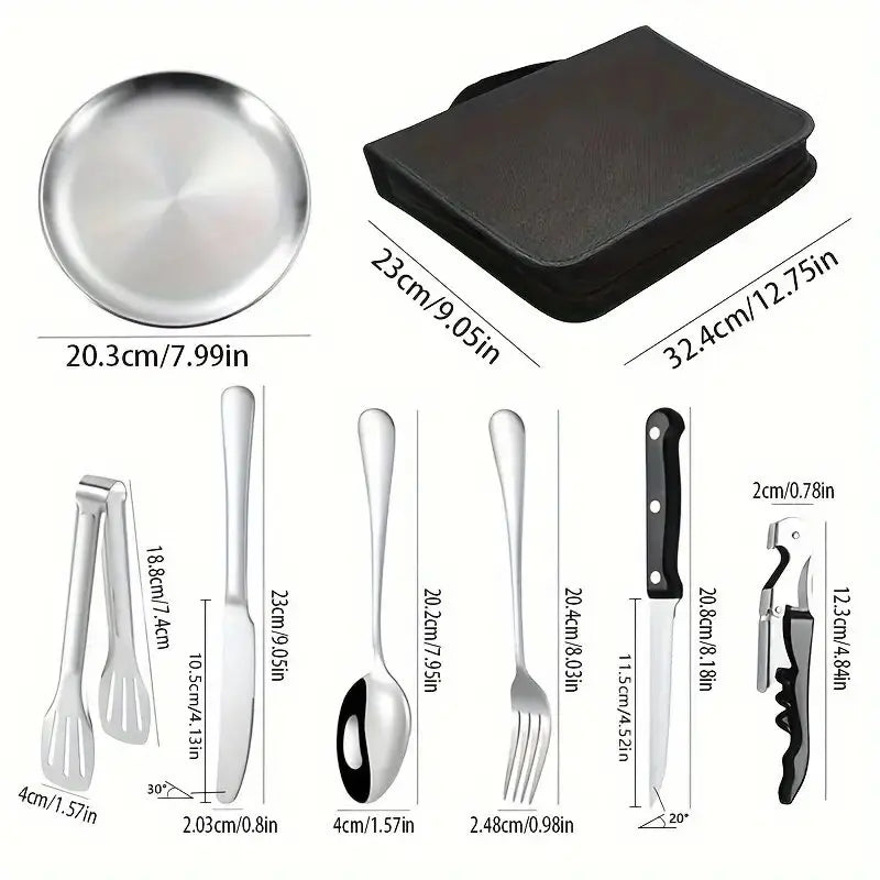 Avtoit | TrailMate Outdoor Cutlery Set | Compact & Durable 10-Piece Set | Stainless Steel for Adventures