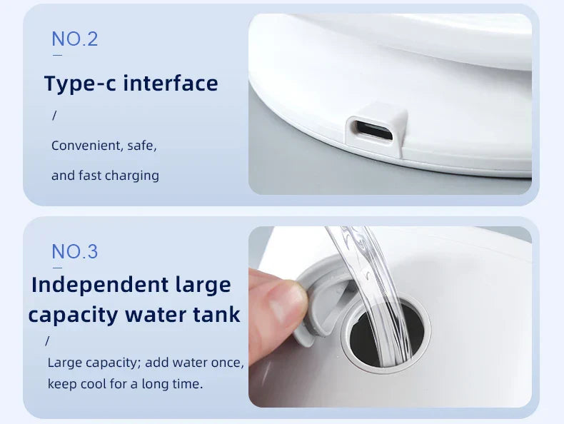Avtoit | CoolAir Breeze | 3-in-1 Fan & Humidifier | Compact and USB-powered | 7 Color Mood Light