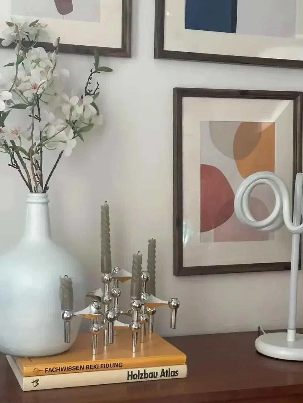 Avtoit | Modern Molecular Metal Candle Holder – Nordic-Style Silver Candle Stand for Elegant Home Decor