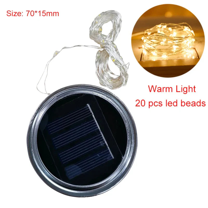 Avtoit | GlowJar Solar Deck Lights | Solar Powered | Warm White LED Fairy Lights | For Garden & Balcony