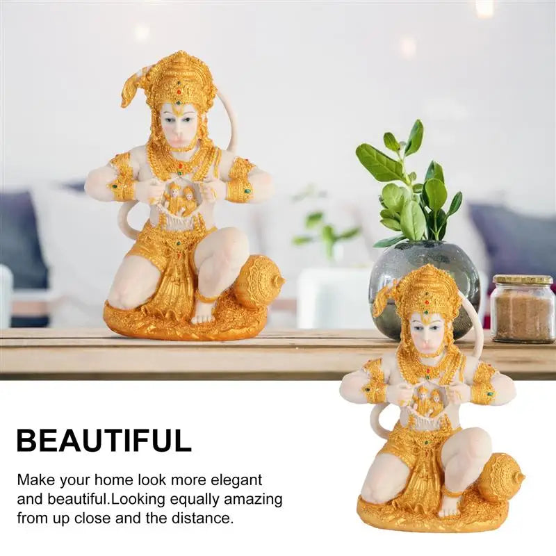Avtoit | 1 Piece Hanuman Buddha Monkey God Figurine Southeast Asian Style Home Sculpture Lord Hanuman Statue Buddha Figur Ornament