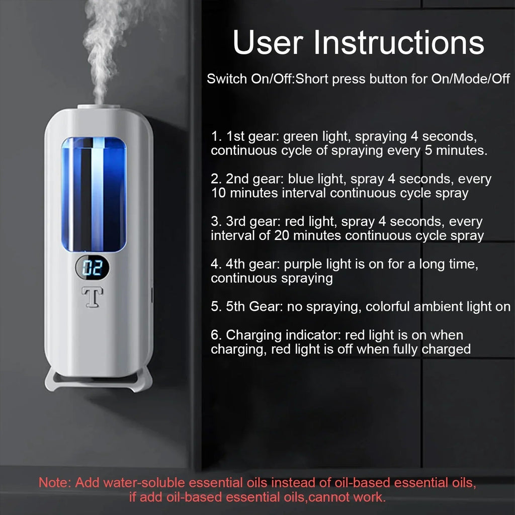 Avtoit | 5 Modes rechargeable essential oil diffuser