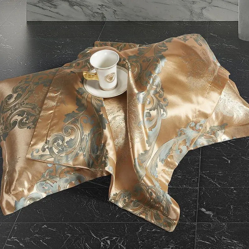 Avtoit | Satin Rayon Jacquard Duvet Cover Set 264x229cm – Luxury Summer Bedding for Comfortable Sleep & Home Décor