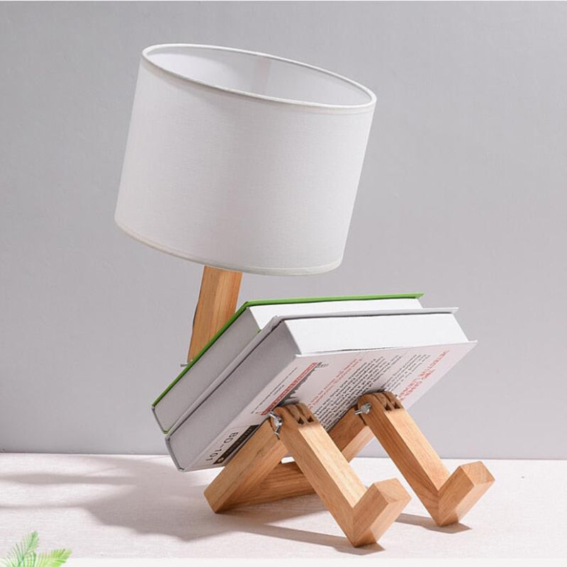 Avtoit | Robot Form Wood Table Lamp