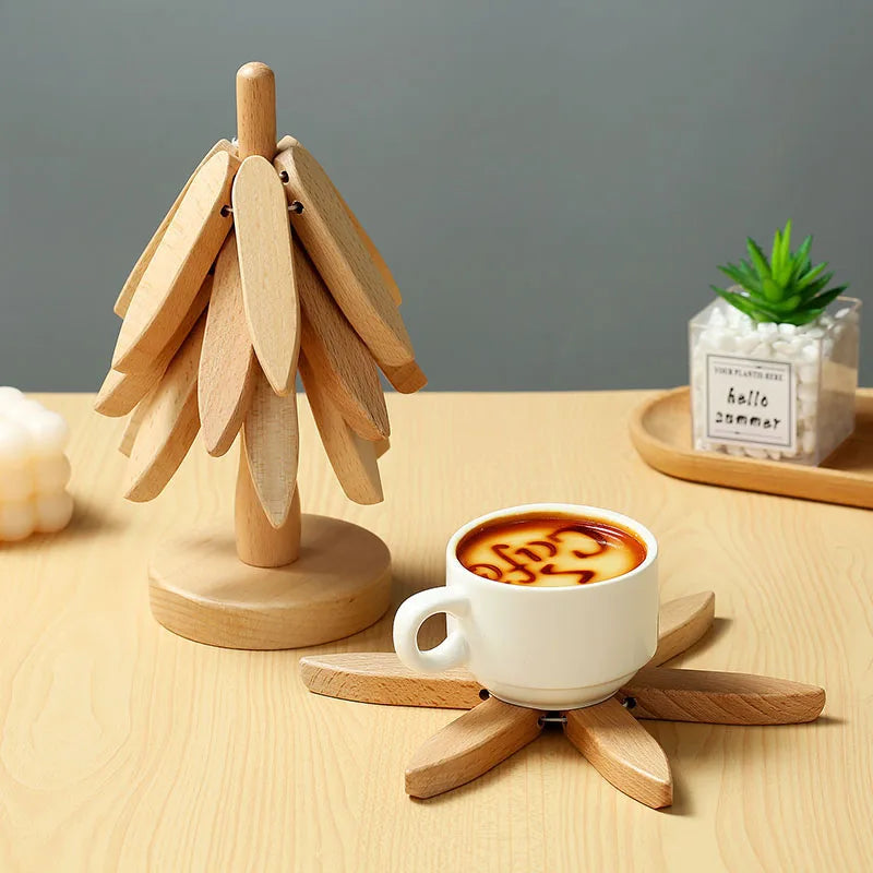 Avtoit | Wooden Tree Heat Resistant Coaster Set