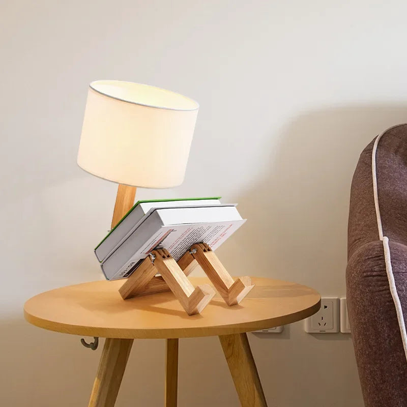 Avtoit | Wooden Table Lamp with Book Holder – Modern Design for Your Home