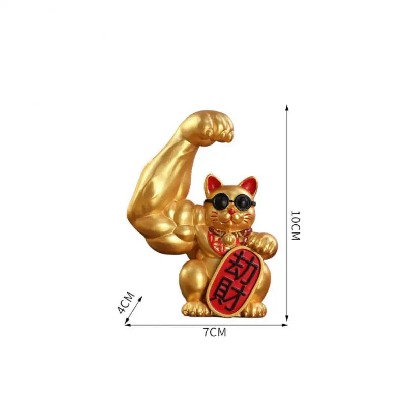 Avtoit | Large hand, happy wealth, waving cat, gold-colored waving hand cat, home decoration, welcoming waving cat, sculpture, statue, decor, car ornament, shop gift