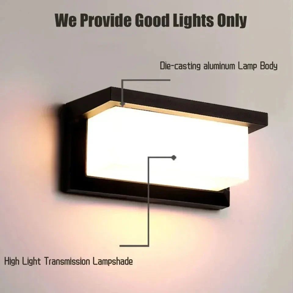 Avtoit | LED wall light with radar motion sensor – 16W waterproof light for indoor and outdoor use, cold and warm white light, AC85-265V