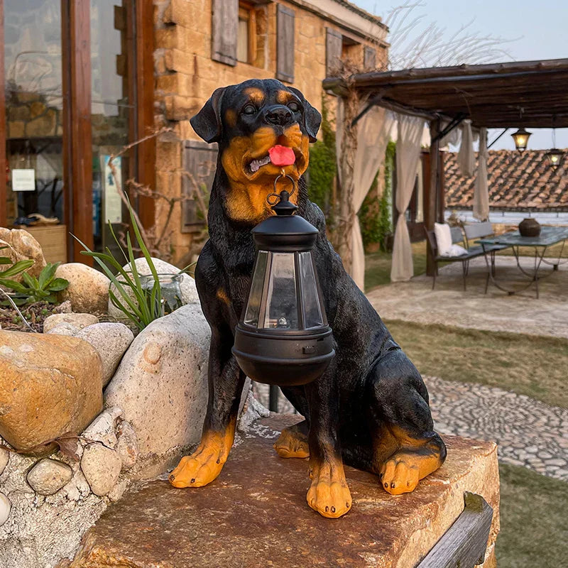 Avtoit | Solar-Powered Outdoor Resin Dog Statue Lamp