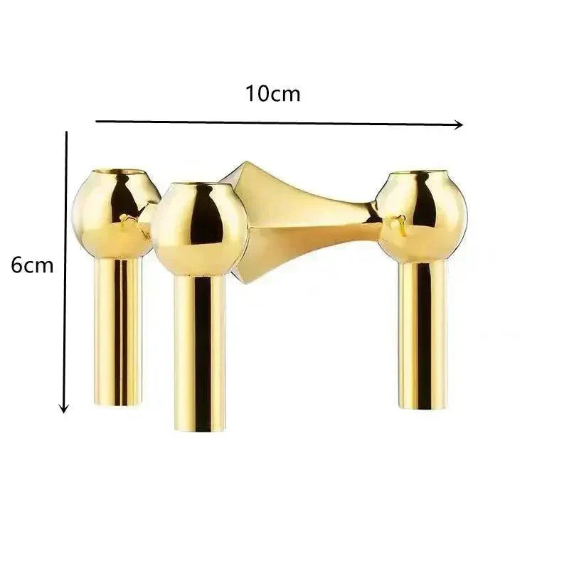 Avtoit | Modern Molecular Metal Candle Holder – Nordic-Style Silver Candle Stand for Elegant Home Decor