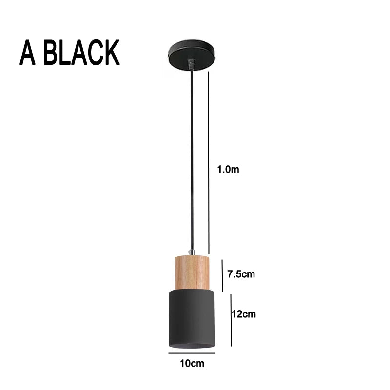 Avtoit | Nordic LED Pendant Lights Made of Metal and Wood - Modern Hanging Lamps for Dining Room and Kitchen