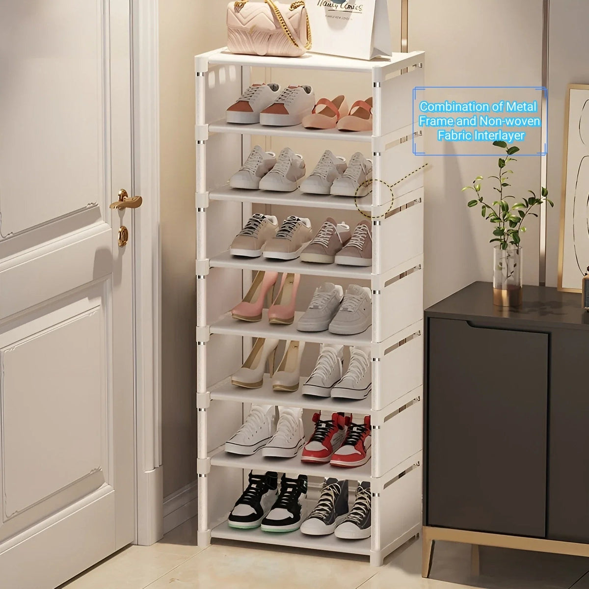Avtoit | Space-Saving Metal Frame Shoe Rack with 6/8 Layers – Liora