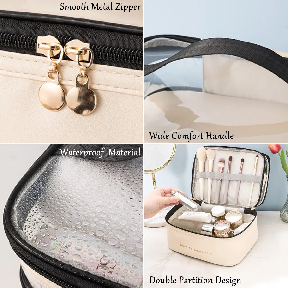 Avtoit | Cosmavera Cosmetic Bag | 2-in-1 Design | Transparent & Waterproof | For Travel & Everyday