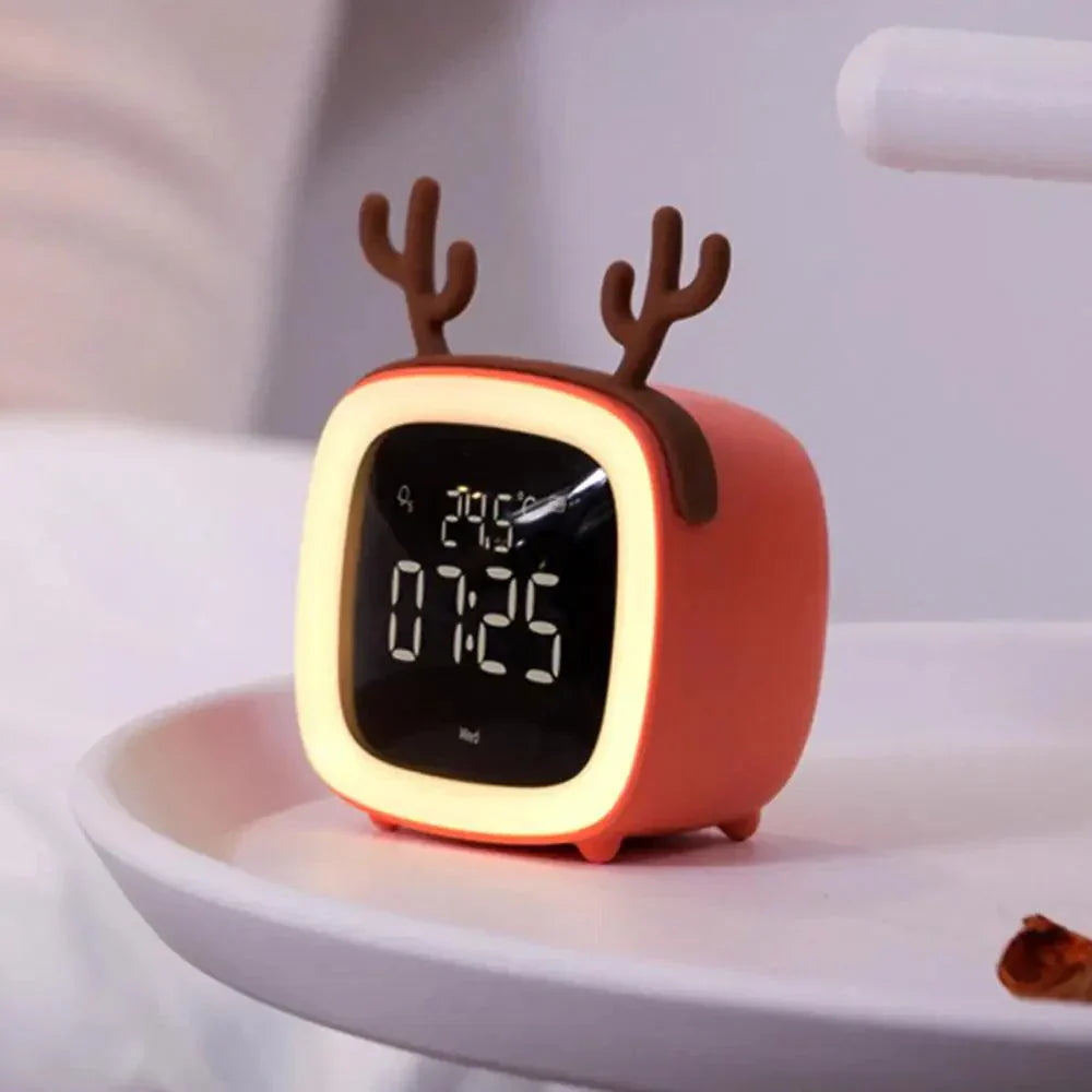 Avtoit | Cartoon Bunny LED Alarm Clock with Night Light – Rechargeable, Cute Digital Display for Kids & Bedrooms