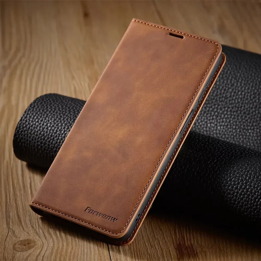 Avtoit | Samsung Case: Magnetic Leather Bag for Stylish Protection
