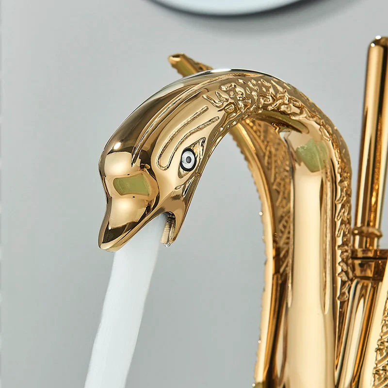 Avtoit | Swan Single Handle Golden Basin Faucet