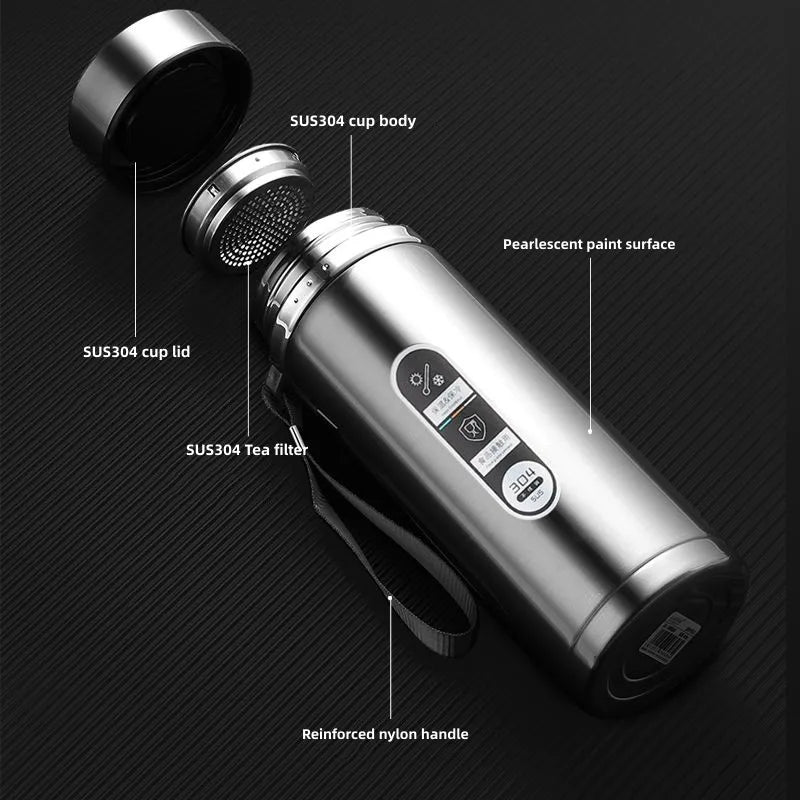 Avtoit | 800ml-1L Stainless Steel Thermos – Portable Vacuum Flask with LED Temperature Display