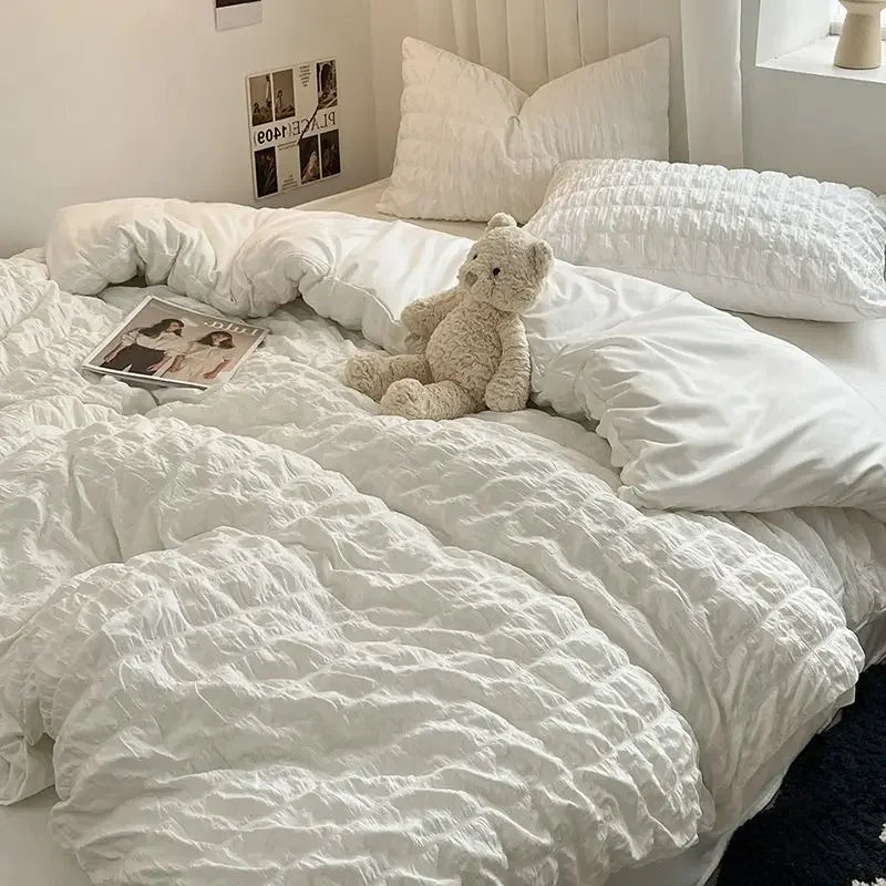 Avtoit | ChicParis | Seersucker Bedding Set – Lightweight, Soft & Elegant French-Style Duvet Cover Set