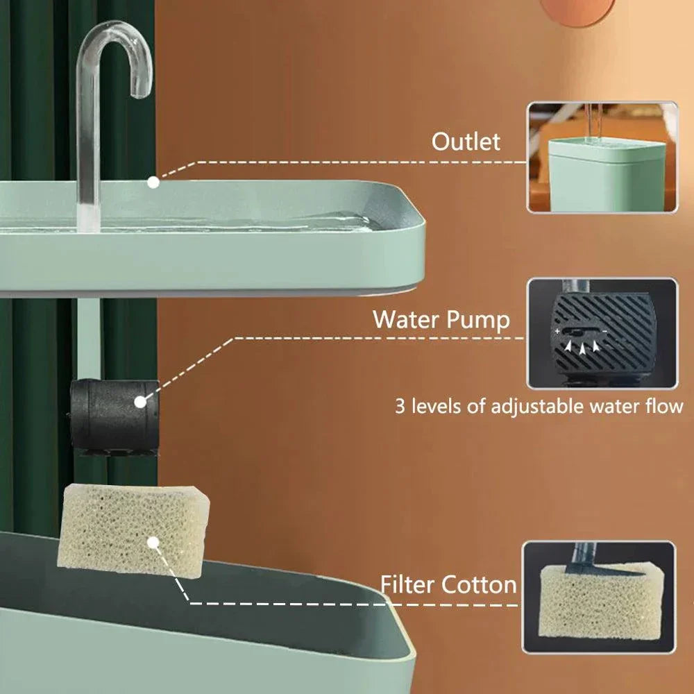 Avtoit | Ultra-quiet Pet Water Fountain with Intelligent Filtration - 1.5 l Stainless Steel