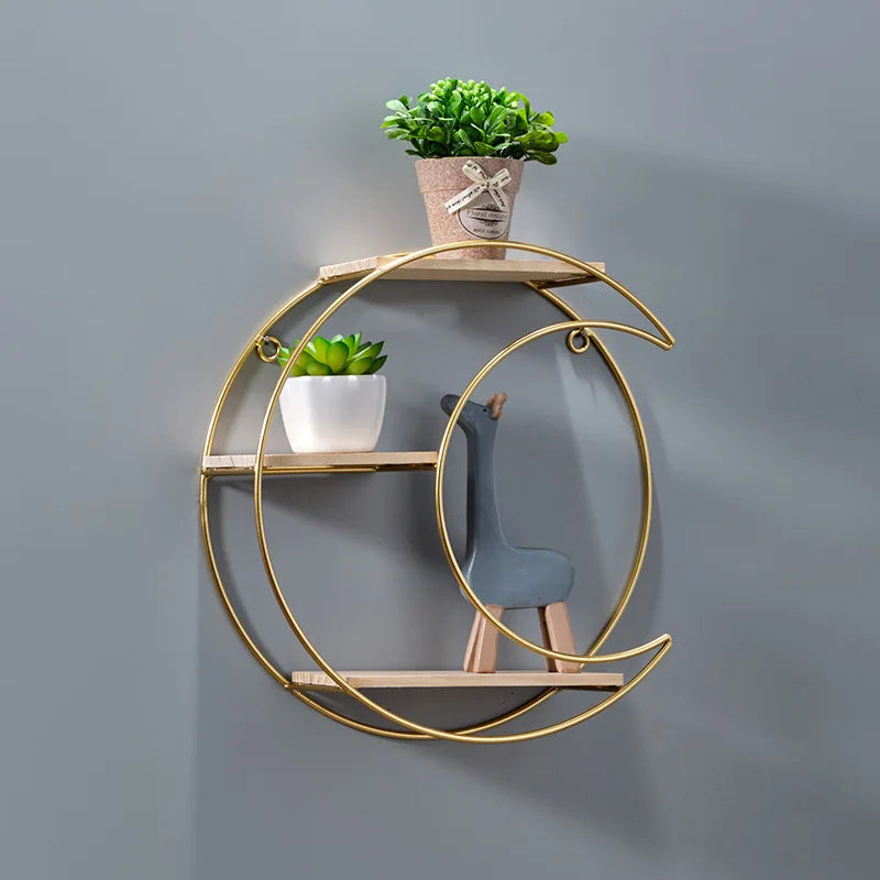 Avtoit | NordicWave Double Circle Wall Shelf – Scandinavian Floating Shelf for Home Décor & Storage