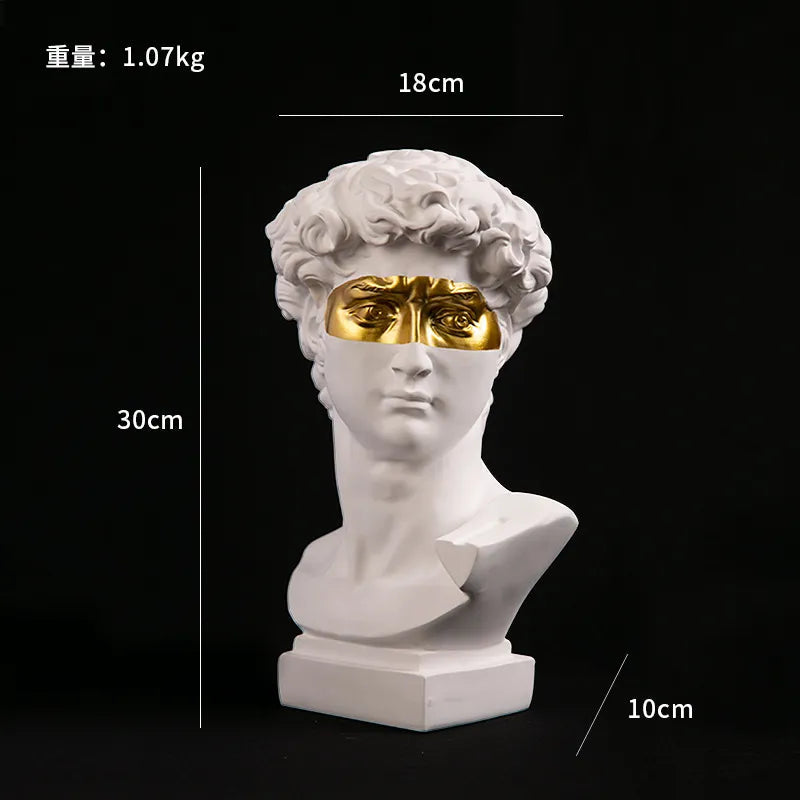 Avtoit | European Home Decor David Head Resin Statues Statues Home Decor Modern Abstract Art Bust Sculpture Art Sketch Practice