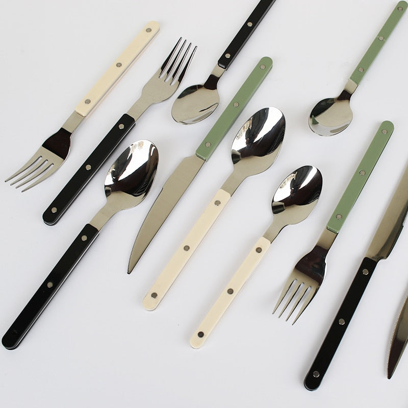 Avtoit | 24-Piece Cutlery Set – Engraved Stainless Steel Flatware for 6 People