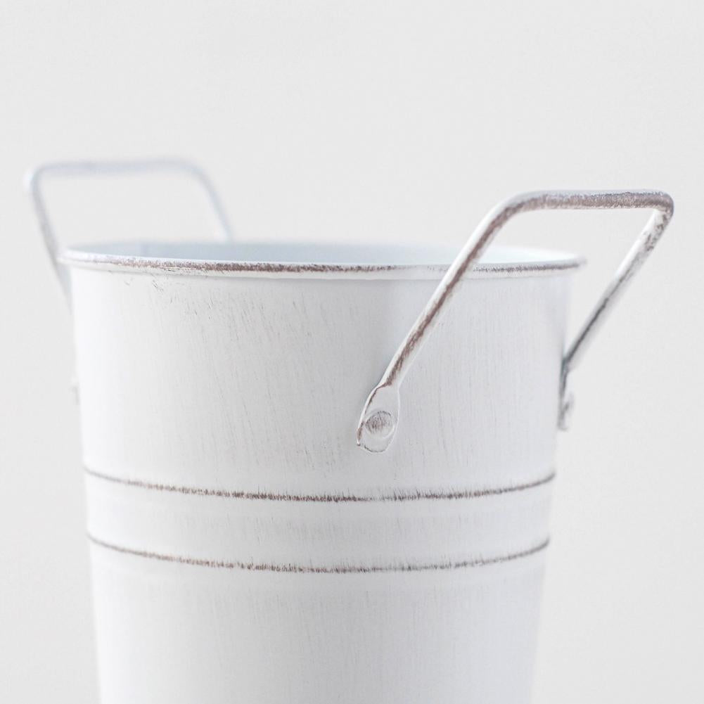 Avtoit | Retro Iron Flower Bucket with Handles – Decorative Metal Flower Pot for Home