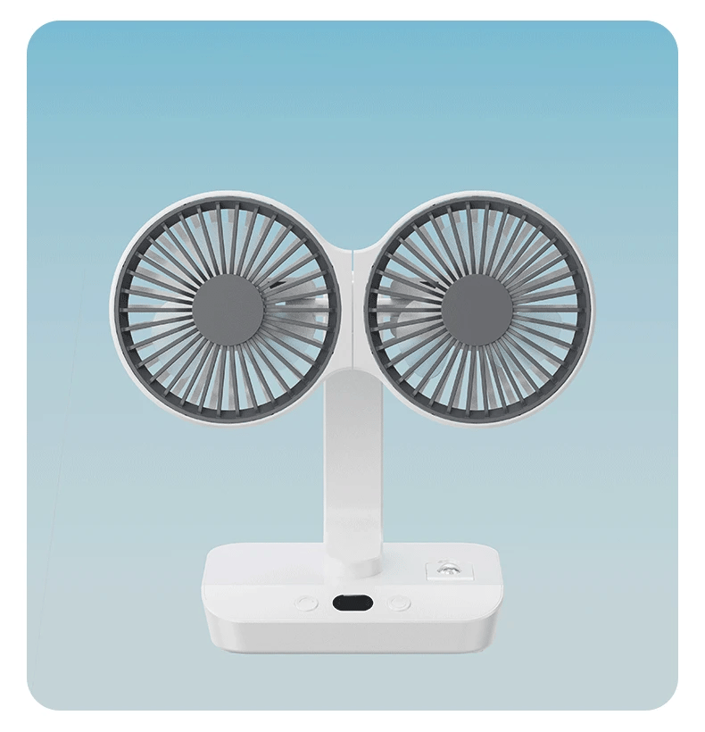 Avtoit | Adjustable Double-Head Portable Table Fan Night Lamp
