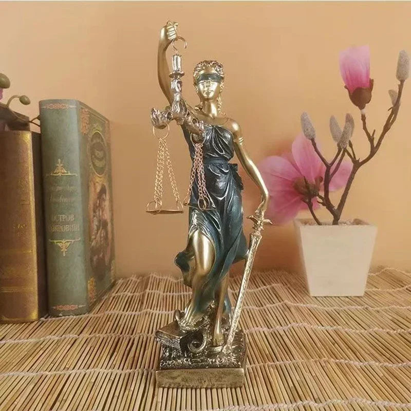 Avtoit | ERMAKOVA European antique bronze Greek goddess of justice statue Fair Angels resin sculpture ornaments desktop home decoration gift