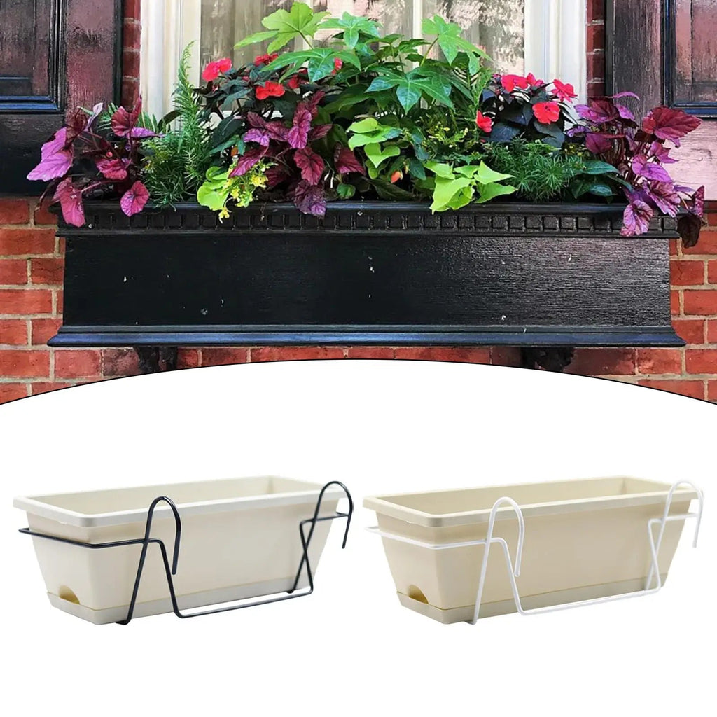 Avtoit | Plantivo Railing Planter Box | With Hooks & Drain Tray | 8L Capacity | Weatherproof