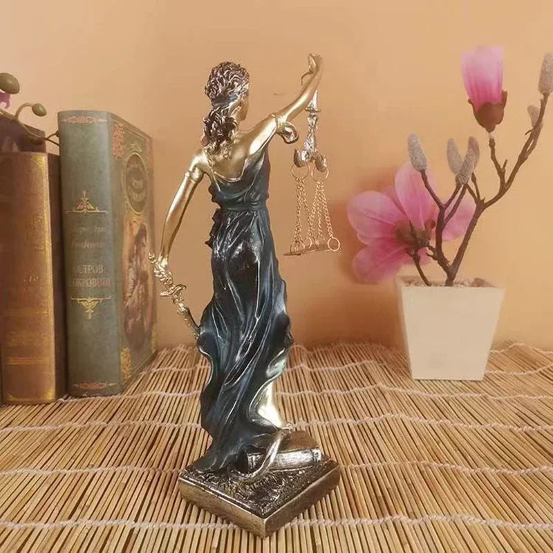 Avtoit | ERMAKOVA European antique bronze Greek goddess of justice statue Fair Angels resin sculpture ornaments desktop home decoration gift