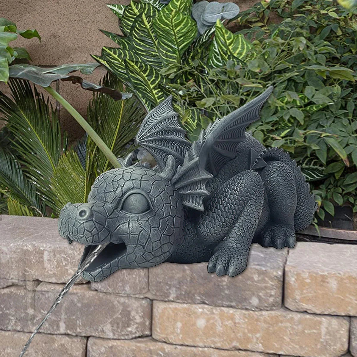 Avtoit | Water spraying dragon statue made of resin Weatherproof Realistic water spray scenes resin garden decoration