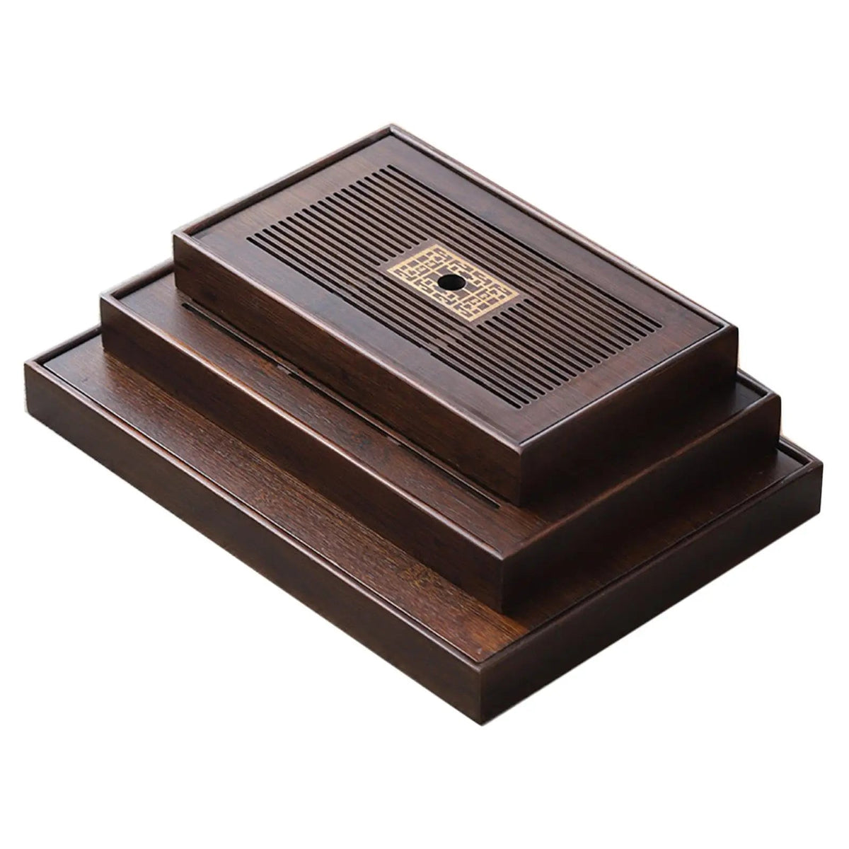 Avtoit | Chinese Tea Tray with Water Storage Box Durable Simple Drainage Type Plate Tea Serving Tray for Teahouse Home Household Office