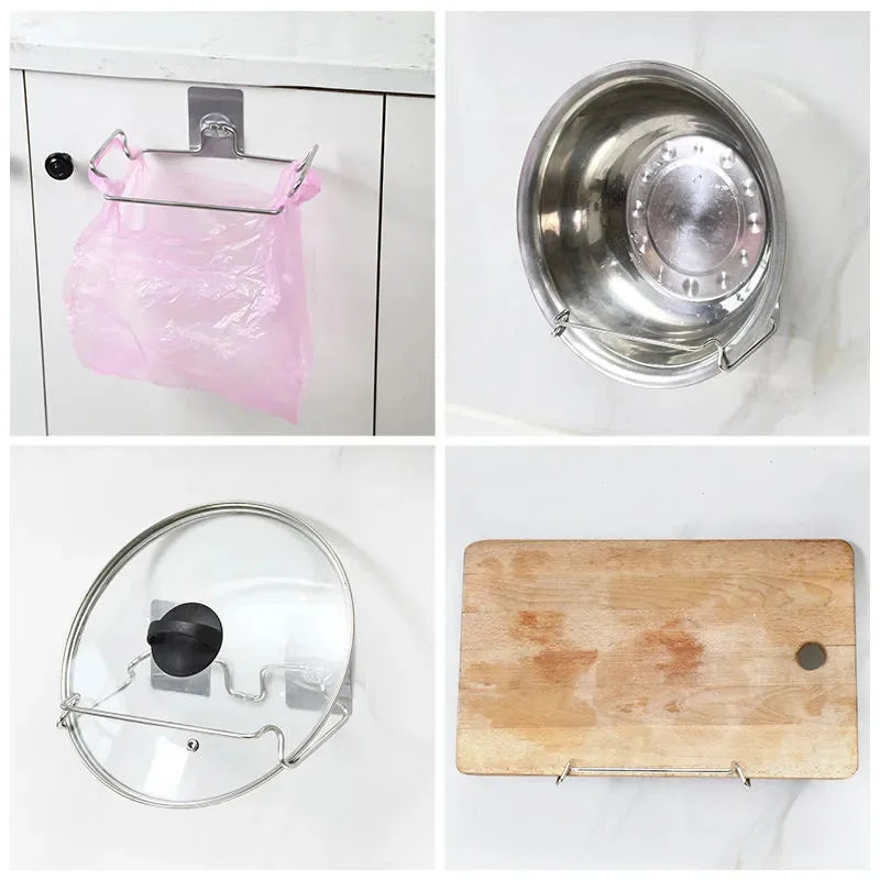 Avtoit | ClipBin Waste Holder | Stainless Steel Clip for Garbage Bags | No Drilling | For Kitchen & Bathroom