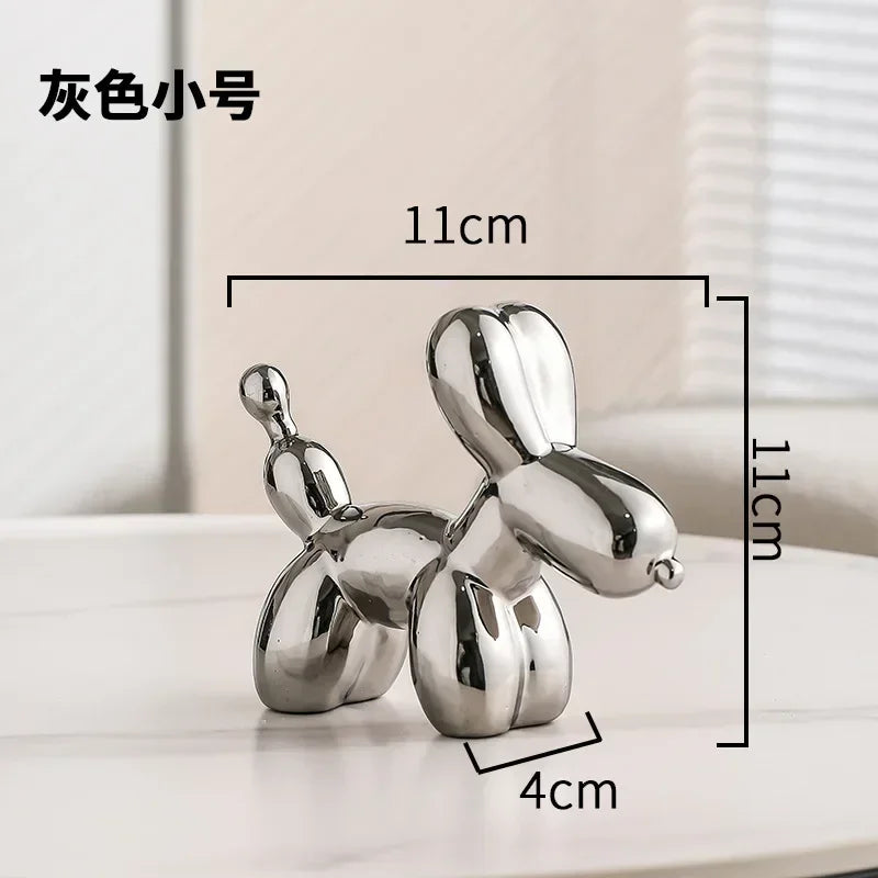 Avtoit | Nordic Ceramic Balloon Dog Sculpture Gold Animal Decorations Statue Living Room Ornaments Creative Desktop Ornament Home Decor