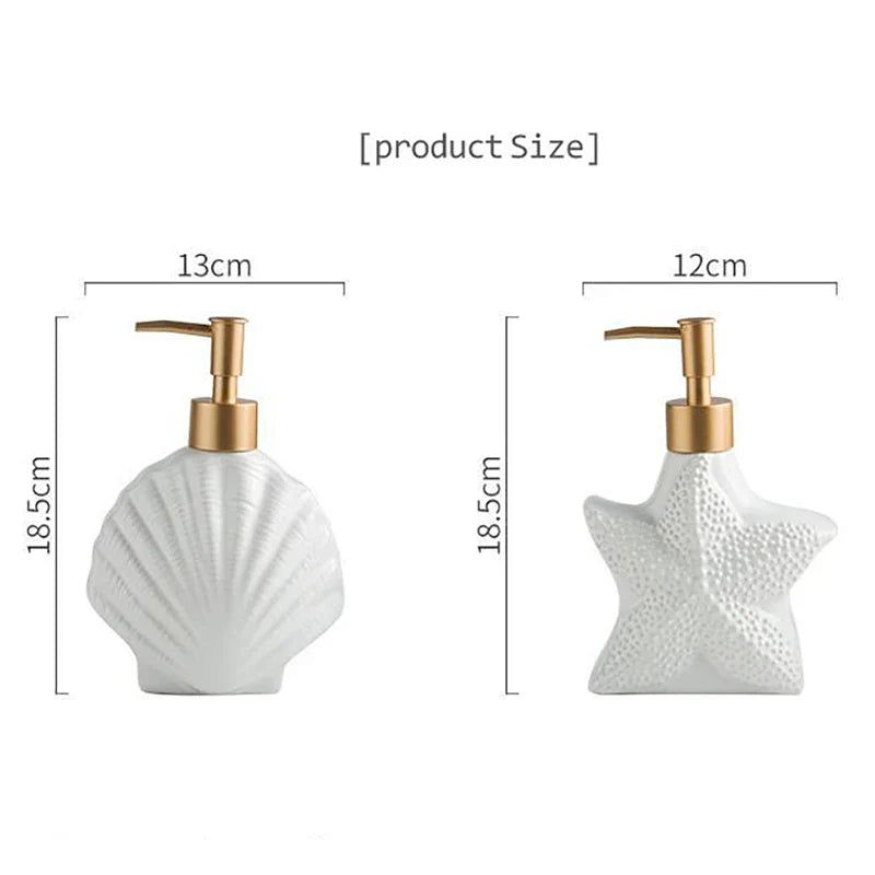 Avtoit | AquaNaut Soap Dispenser | Maritime Design | Shell & Starfish Motif | Bathroom Decor