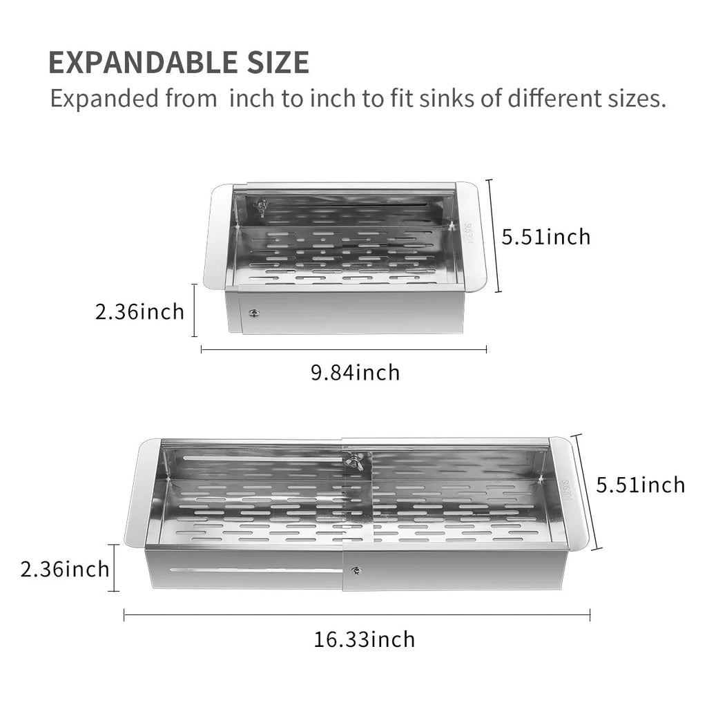 Avtoit | Retractable Over Sink Stainless Steel Vegetable Drain Basket