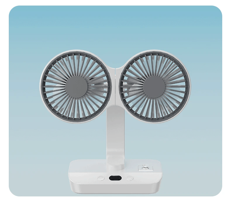 Avtoit | Adjustable Double-Head Portable Table Fan Night Lamp