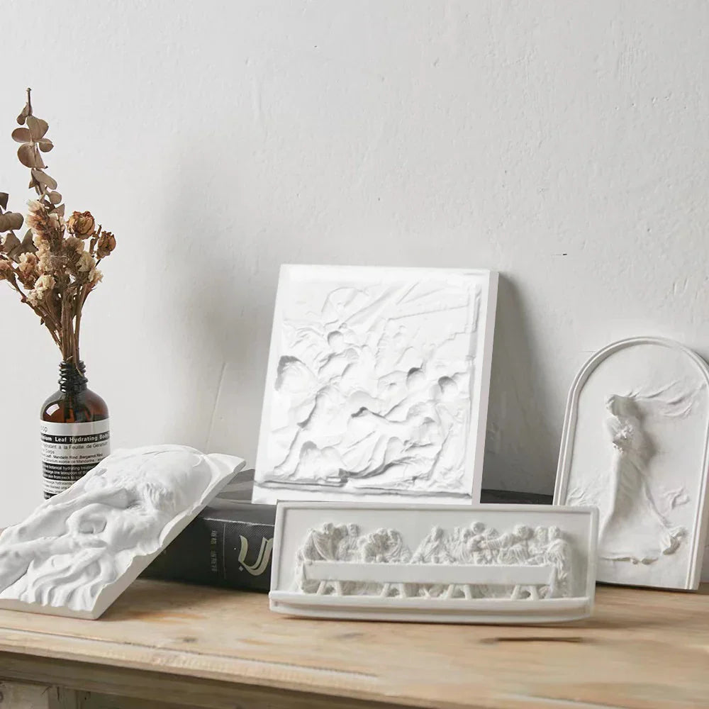 Avtoit | Nordic INS Style Character Plaster Statue DIY Painted Sketch Photography Props Table Decorations Home Art Plaster Decoration