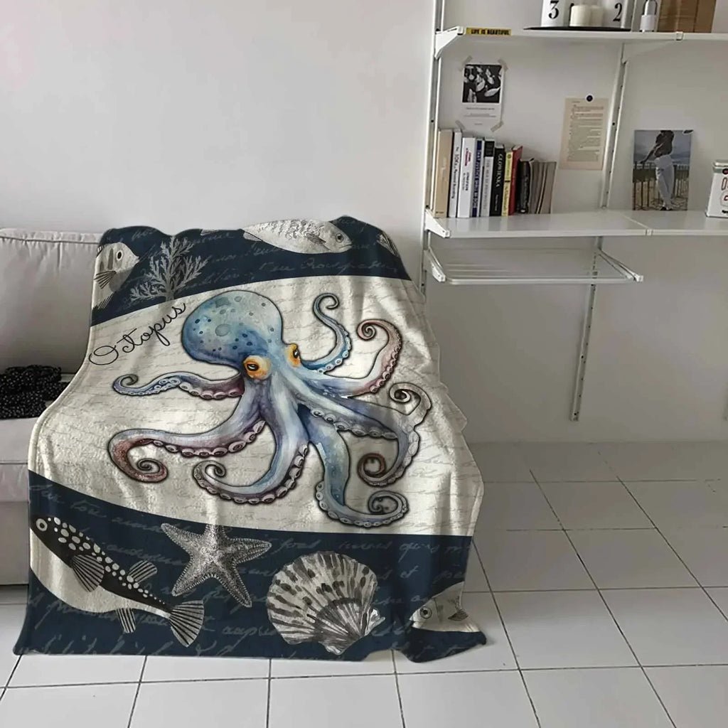 Avtoit | Octopus Shell Starfish Throw Blanket