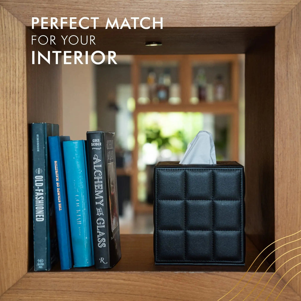Avtoit | Modern Tissue Box Holder Square, Napkin Holder Pump Paper Case Dispenser, Facial Tissue Box Cover for Home Bathroom Office Desk