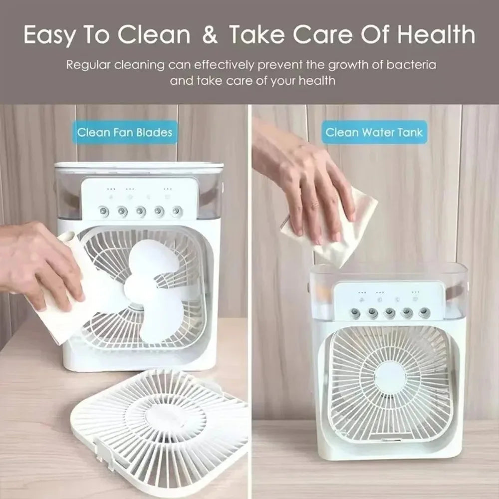 Avtoit | Auronix Mini Air Cooler | 3-in-1 Fan with LED & Humidifier | USB | 600ml Tank